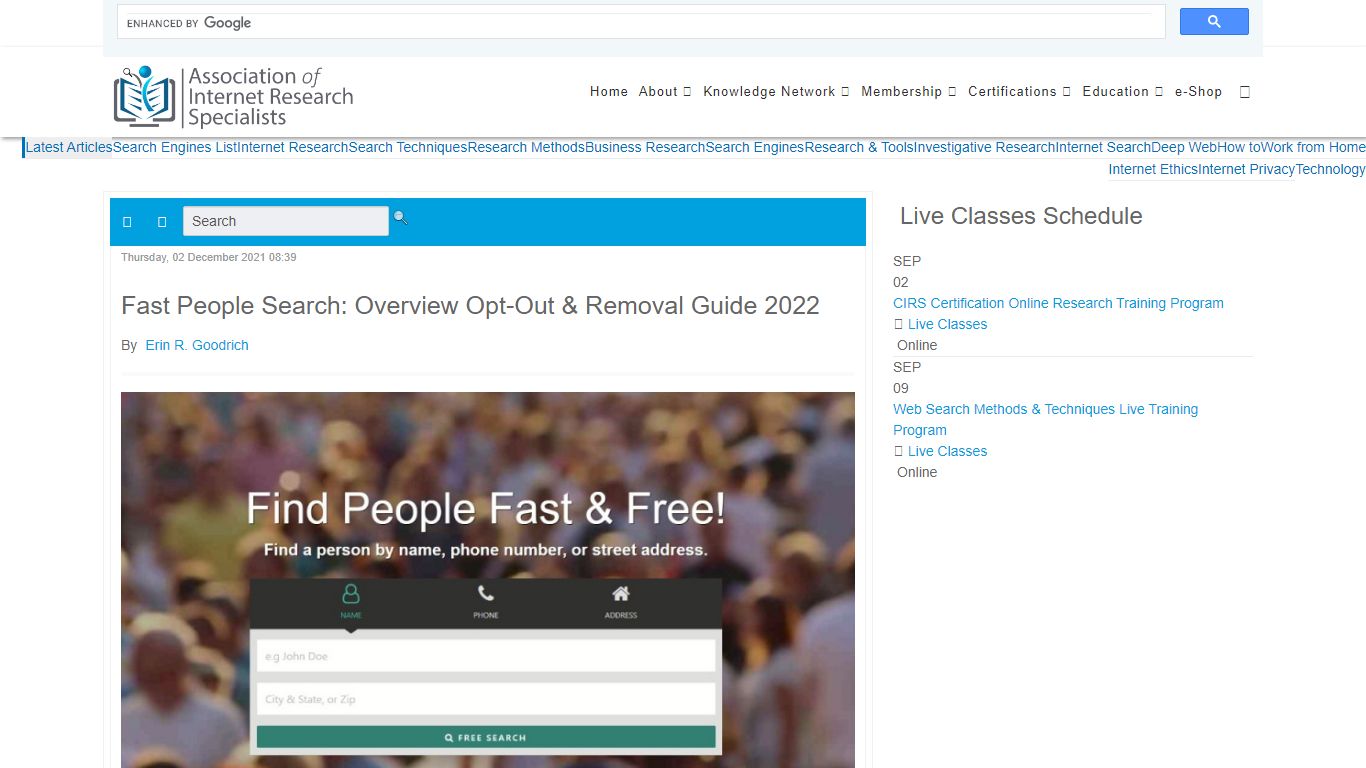 Fast People Search: Overview Opt-Out & Removal Guide 2022 - AOFIRS